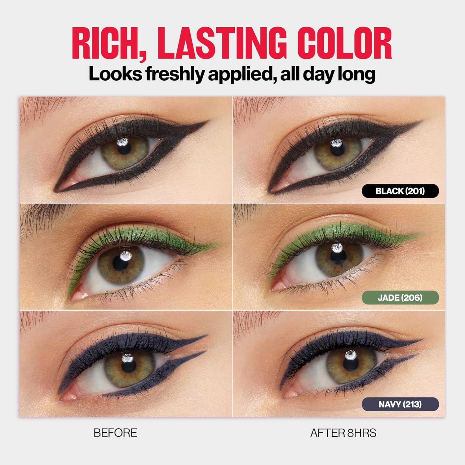Revlon ColorStay Pencil Waterproof Eyeliner, 201 Black, 2 pack | Waterproof pencil eyeliner with built-in sharpener. Smudge-proof, long-lasting, intense matte color.