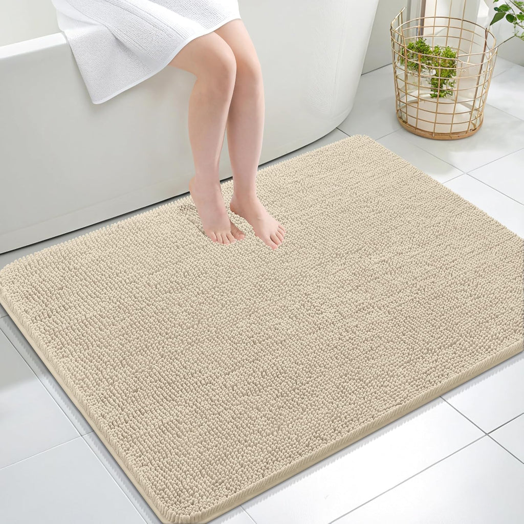 OLANLY Bathroom Rugs 30x20, Extra Soft Absorbent Chenille Bath Rugs