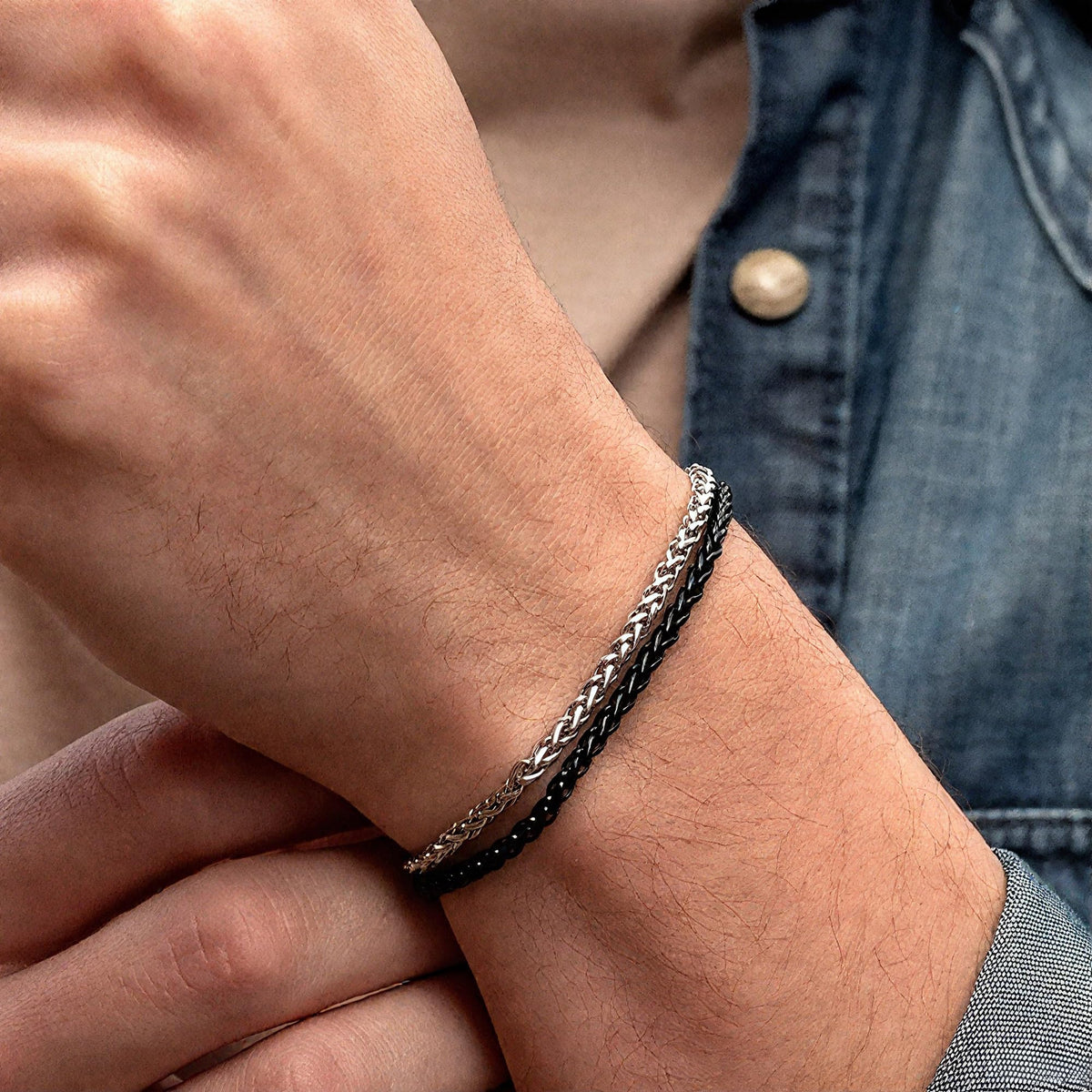 DAYANEY Mens Bracelet Silver and Gold Bracelet for Men Rakhi for Brother