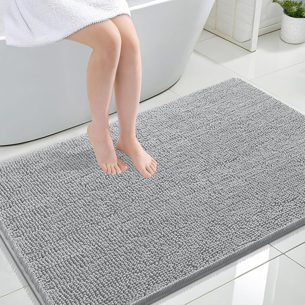 OLANLY Bathroom Rugs 30x20, Extra Soft Absorbent Chenille Bath Rugs
