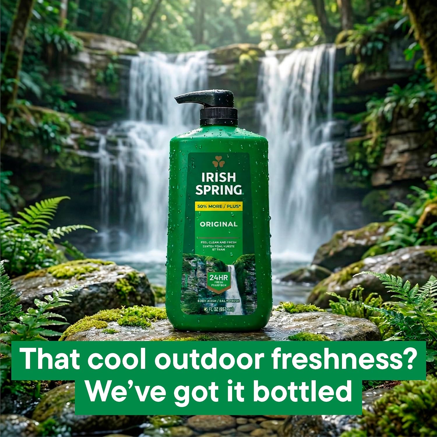 Irish Spring Body Wash for Men, Original Scent, 887 mL | Face and Body Wash, Men’s Body Wash, Paraben-Free, Moisturizing, Retains Skin's Natural Moisture, Grooming