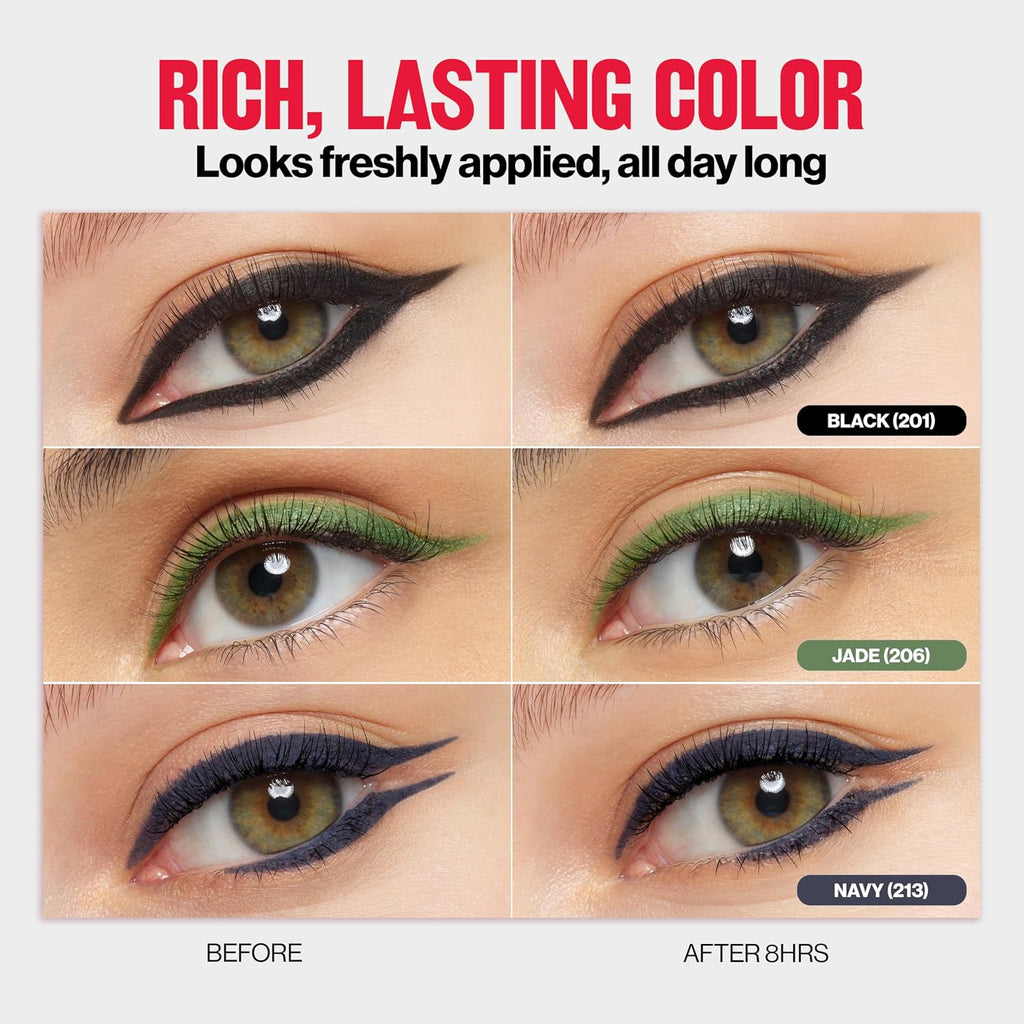 Revlon ColorStay Pencil Waterproof Eyeliner, 201 Black, 2 pack | Waterproof pencil eyeliner with built-in sharpener. Smudge-proof, long-lasting, intense matte color.