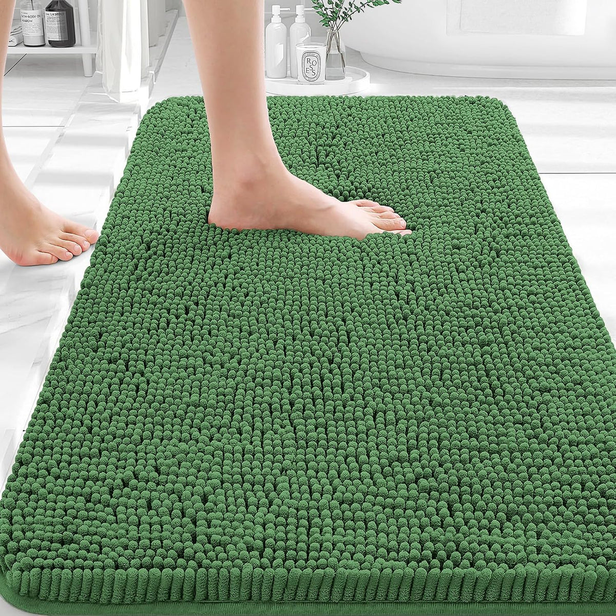 OLANLY Bathroom Rugs 30x20, Extra Soft Absorbent Chenille Bath Rugs