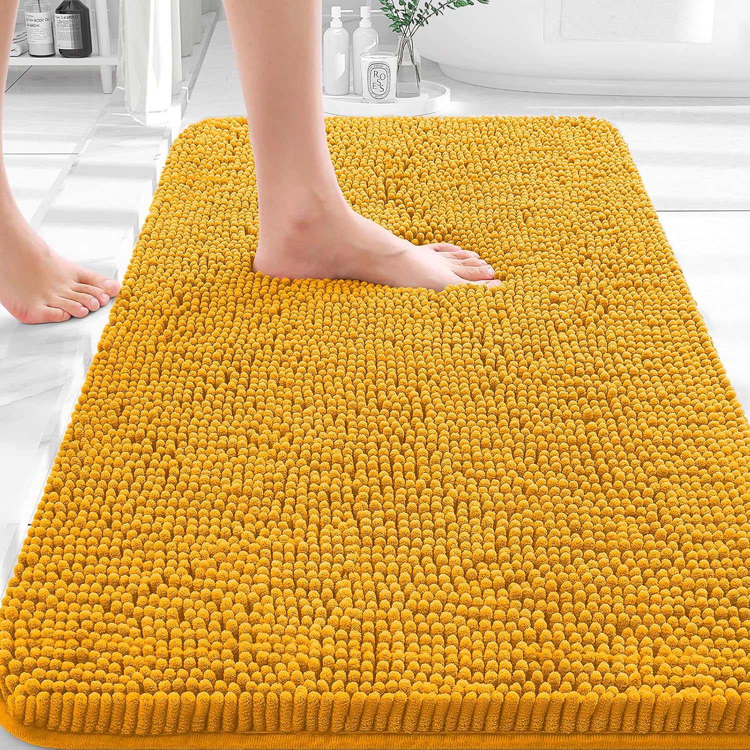 OLANLY Bathroom Rugs 30x20, Extra Soft Absorbent Chenille Bath Rugs