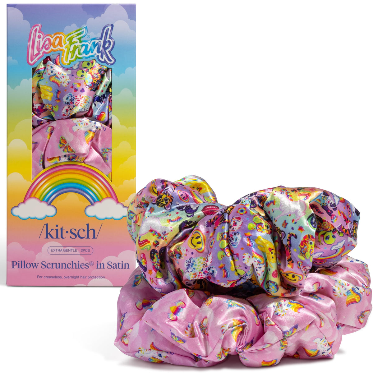 Kitsch Satin Scrunchies for Women | For All Hair Types - Black, 5pcs | Wake Up Frizz-Free, No Crease Hair Ties, Softer Than Silk Scrunchies, Stylish Hair Accessories For All Hair Types