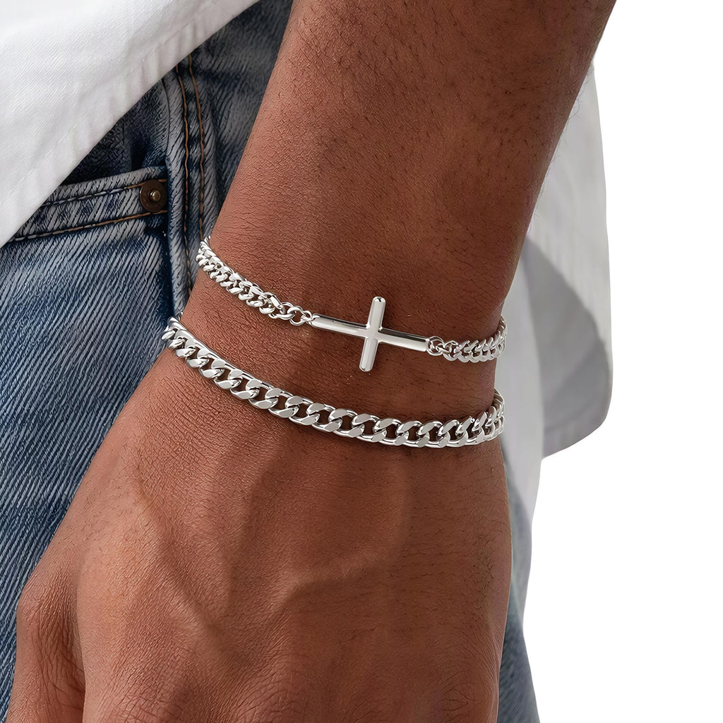 DAYANEY Mens Bracelet Silver and Gold Bracelet for Men Rakhi for Brother