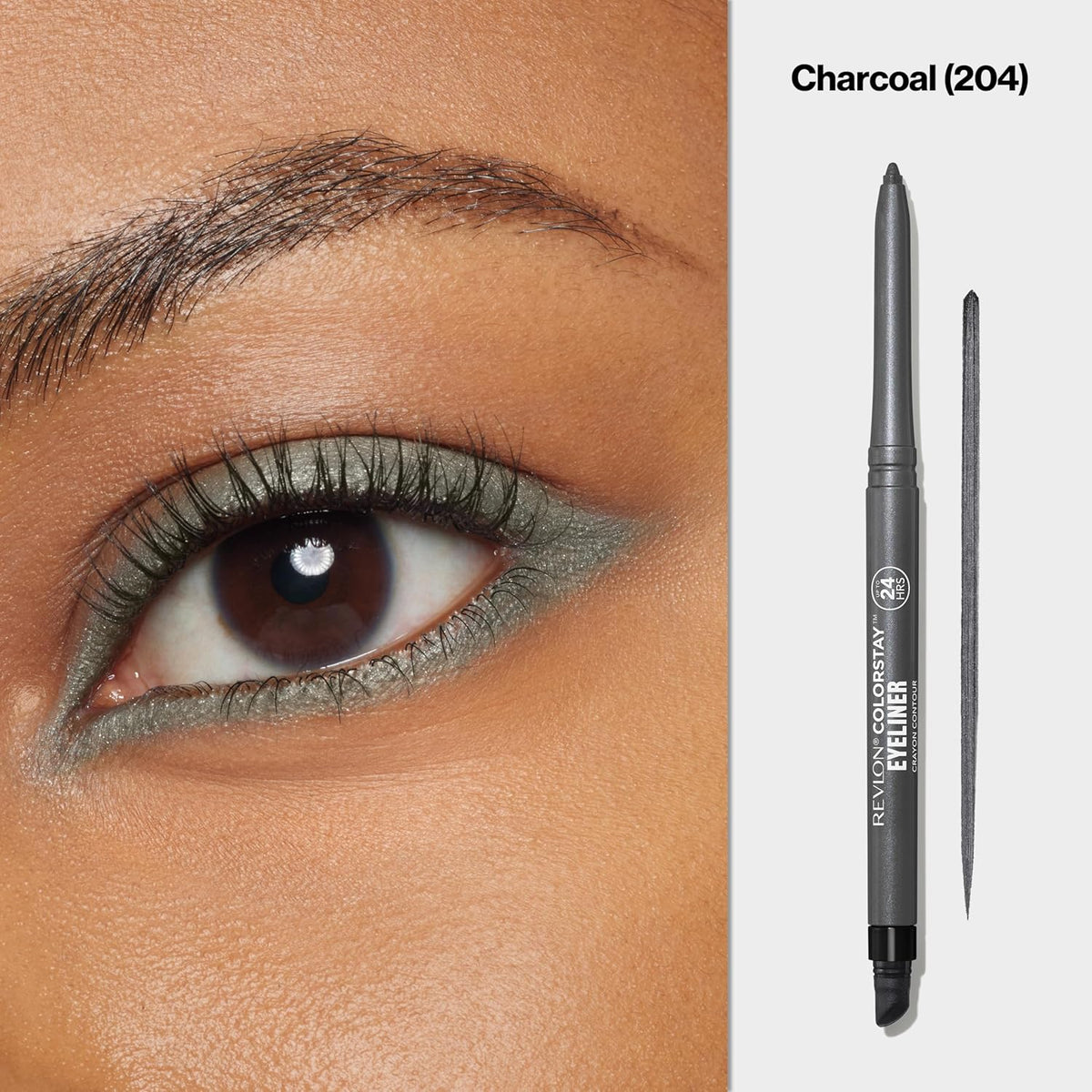 Revlon ColorStay Pencil Waterproof Eyeliner, 201 Black, 2 pack | Waterproof pencil eyeliner with built-in sharpener. Smudge-proof, long-lasting, intense matte color.