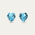 Ciella - Aquamarine - 8mm Blue Color Crystal Heart - Hypoallergenic
