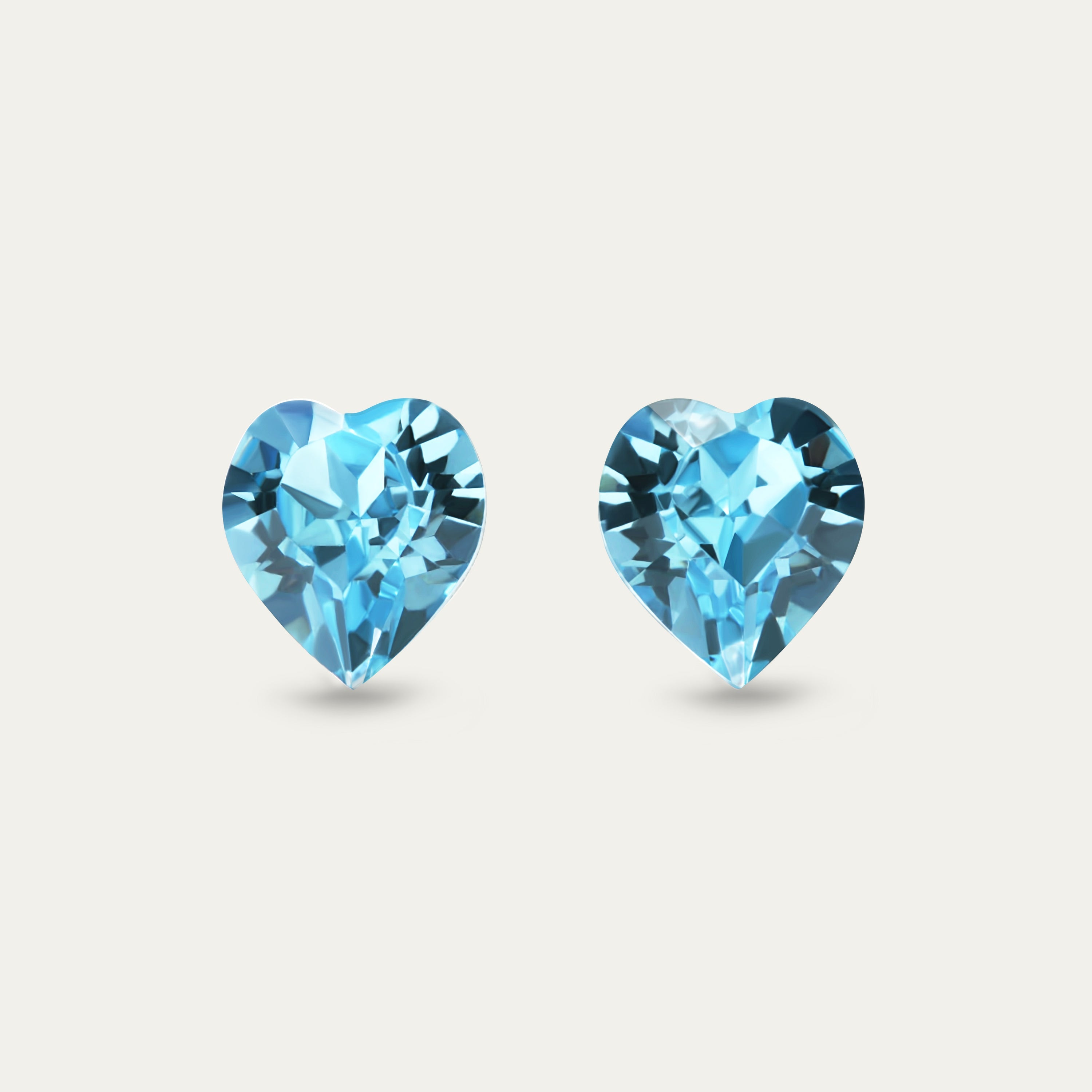 Ciella - Aquamarine - 8mm Blue Color Crystal Heart - Hypoallergenic
